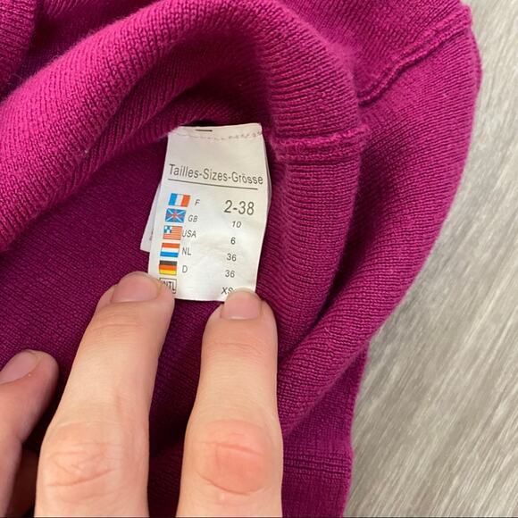 Saint James V-neck Sweater in Raspberry Size 6 - Picture 9 of 10